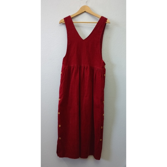 Vintage ME Modern Essentials Red Corduroy Dress - Picture 1 of 10